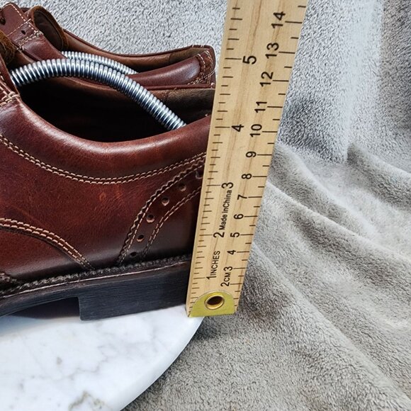 Johnston & Murphy Shoes Mens Size 12 Wing Tip Brown Leather Brogue Oxford *GUC* main image 4